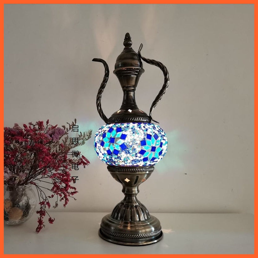 whatagift.com.au FB / EU plug Mediterranean style Turkish Mosaic Table Lamp | Handcrafted Mosaic Glass Romantic Bed light