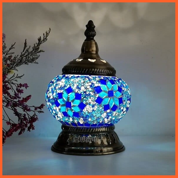 whatagift.com.au FB / EU plug Newest Turkish Mosaic Table Lamp | Handcrafted Glass Lamp |Bed Side Lamp