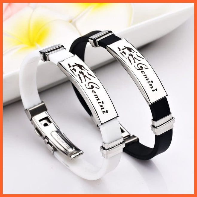 whatagift.com.au Gemini / white Women 12 Zodiac Signs Stainless Steel Bracelets
