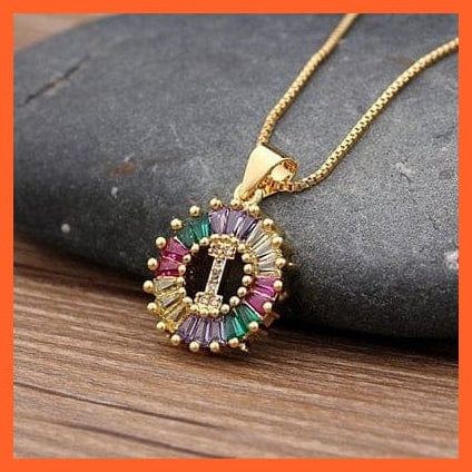 whatagift.com.au gifts for her Multicolor Charming With Gold Touch Letter Pendants & Necklace