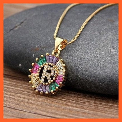 whatagift.com.au gifts for her R Multicolor Charming With Gold Touch Letter Pendants & Necklace