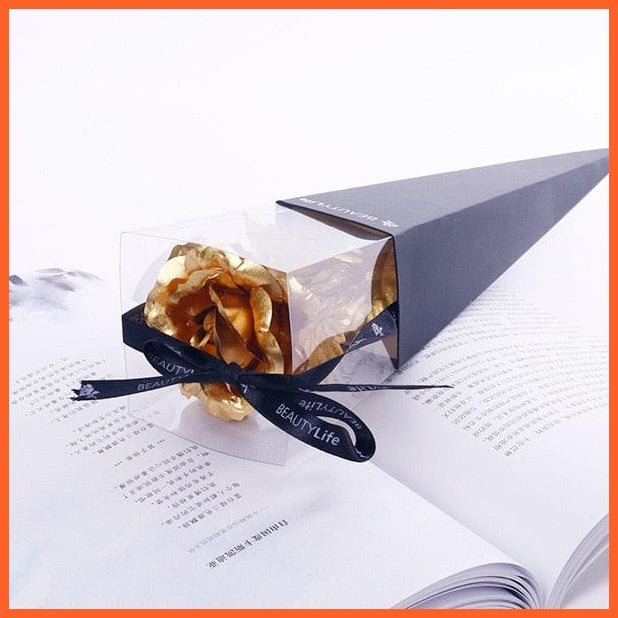 whatagift.com.au Gold black box 24K Foil Plated Rose Gold Lasts Forever | Valentines Day Creative Gift | Love Wedding Decor