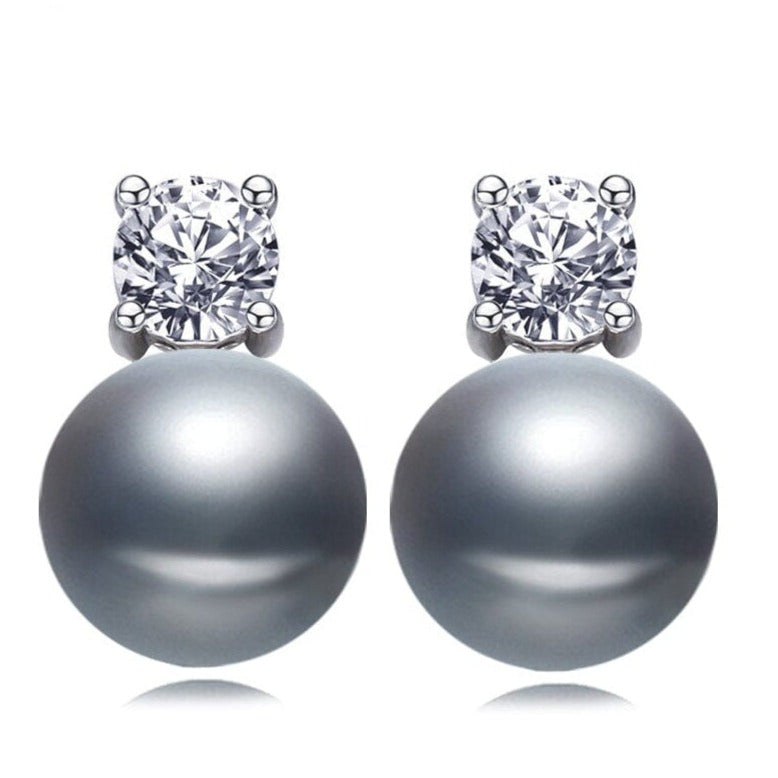 whatagift.com.au grey pearl earrring Genuine Natural Freshwater Pearl Earrings for Women