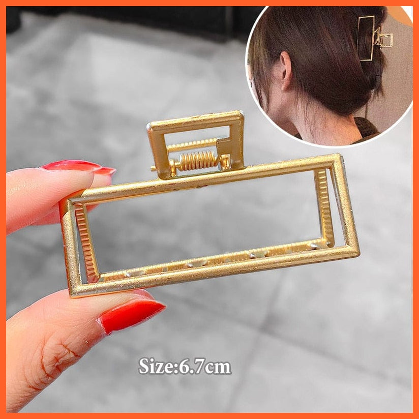 whatagift.com.au H-22 Women Geometric Hair Claw Clamps | Metal Hair Cross Hairpin | Fashion Hair Accessories