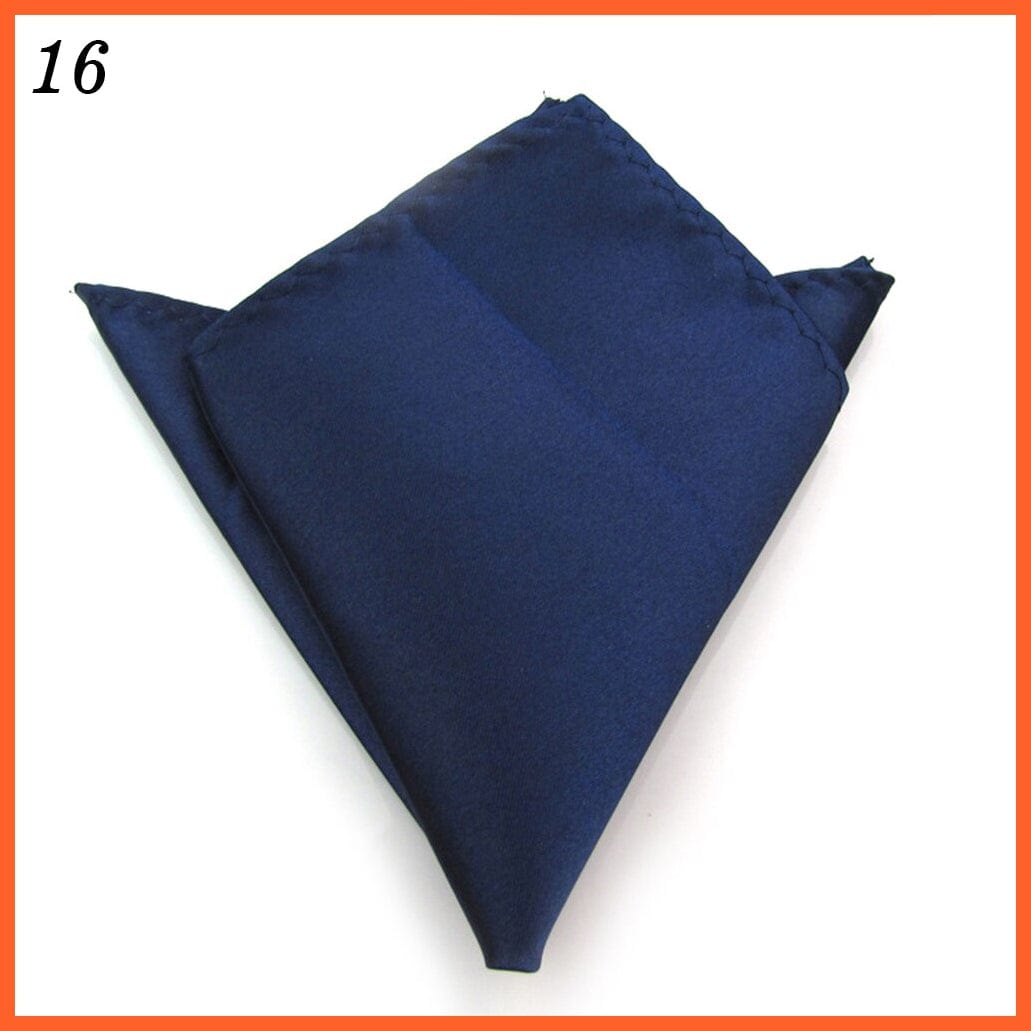 whatagift.com.au Handkerchief 16 Satin Solid Color Plain Suits Pocket Square Fashion Silk Handkerchief For Men