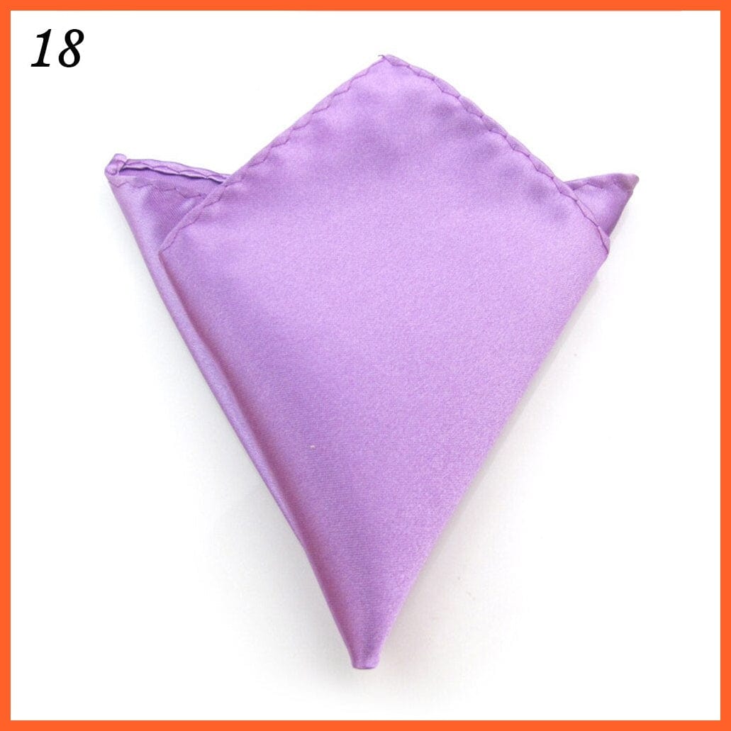 whatagift.com.au Handkerchief 18 Satin Solid Color Plain Suits Pocket Square Fashion Silk Handkerchief For Men