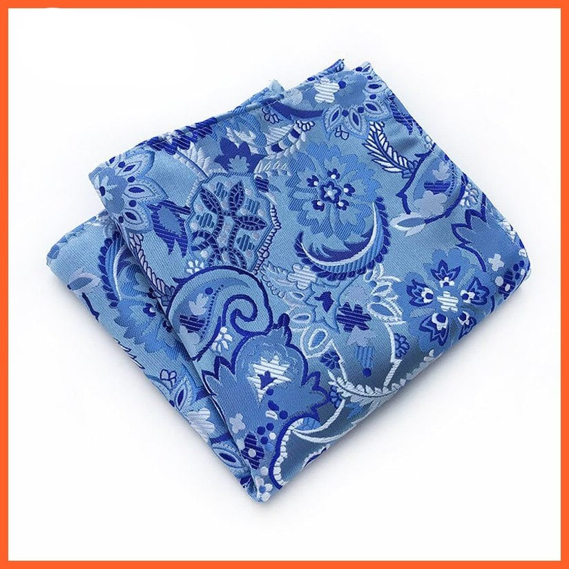 whatagift.com.au Handkerchief 66-Color Men Pocket Squared Flower Paisley Floral Silk Handkerchief Suit Accessory