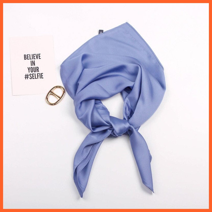 whatagift.com.au Handkerchief Blue / 70x70cm Solid Silk Handkerchief Small Hair Scarf For Women | Cute Plain Neck Scarves