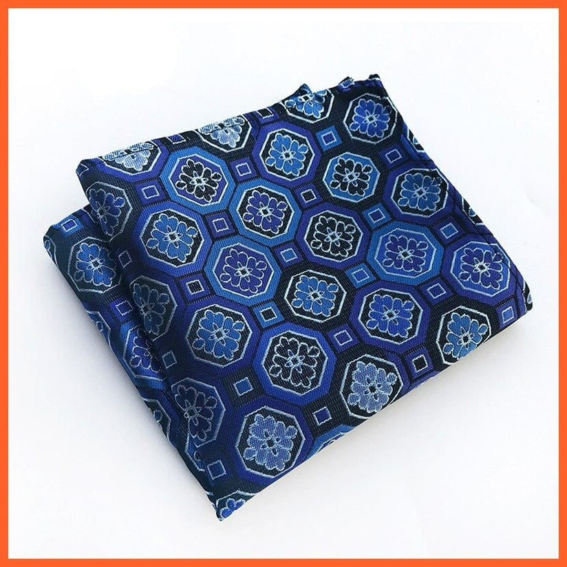 whatagift.com.au Handkerchief FE03 / China 66-Color Men Pocket Squared Flower Paisley Floral Silk Handkerchief Suit Accessory