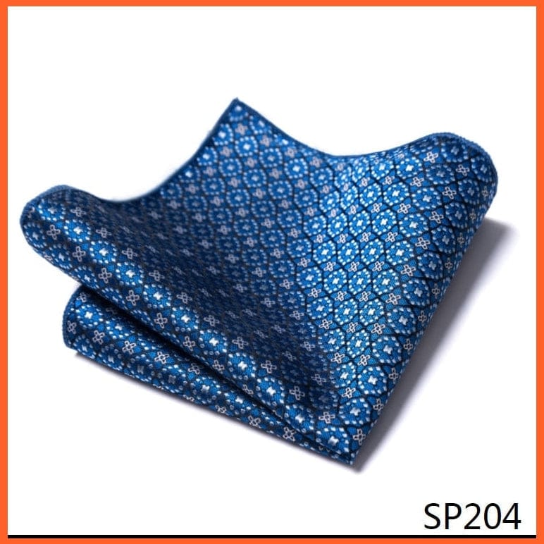 whatagift.com.au Handkerchief SP204 Fashion Silk Vintage Hankies Men'S Pocket Square Striped Solid Handkerchiefs