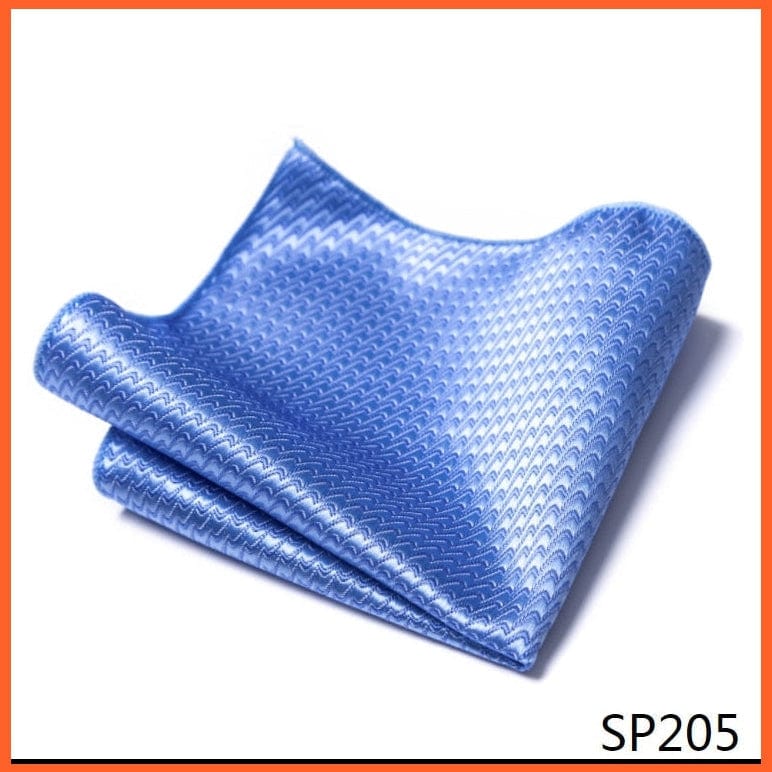 whatagift.com.au Handkerchief SP205 Fashion Silk Vintage Hankies Men'S Pocket Square Striped Solid Handkerchiefs