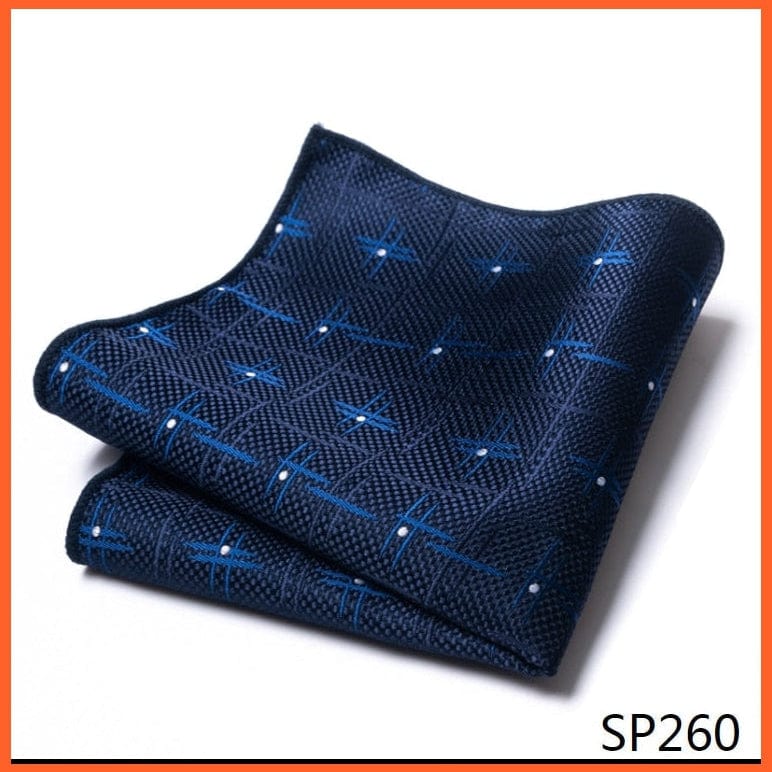 whatagift.com.au Handkerchief SP206 Fashion Silk Vintage Hankies Men'S Pocket Square Striped Solid Handkerchiefs
