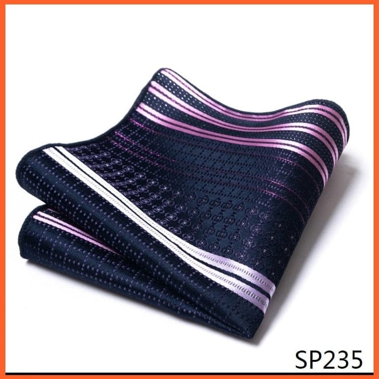 whatagift.com.au Handkerchief SP235 / CN Silk Striped Formal Party Pocket Square Handkerchiefs Suit Hanky For Men