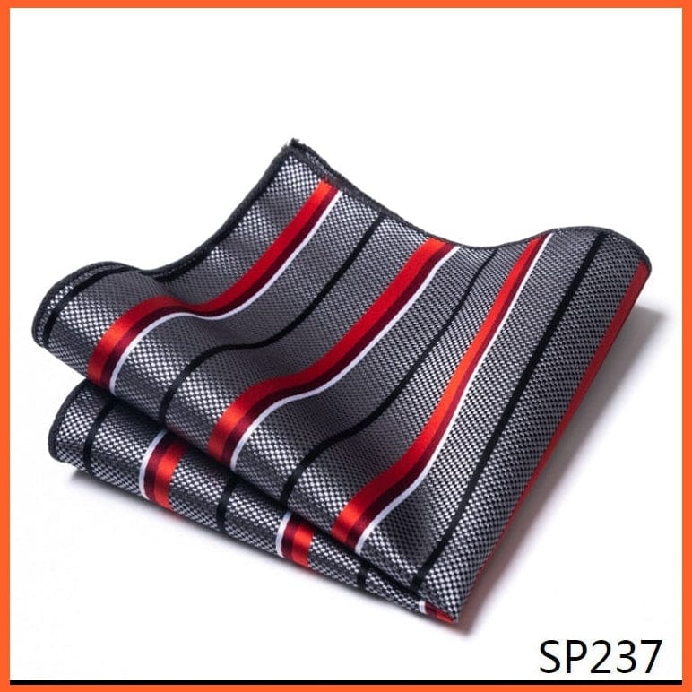 whatagift.com.au Handkerchief SP237 / CN Silk Striped Formal Party Pocket Square Handkerchiefs Suit Hanky For Men