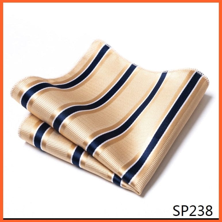 whatagift.com.au Handkerchief SP238 / CN Silk Striped Formal Party Pocket Square Handkerchiefs Suit Hanky For Men