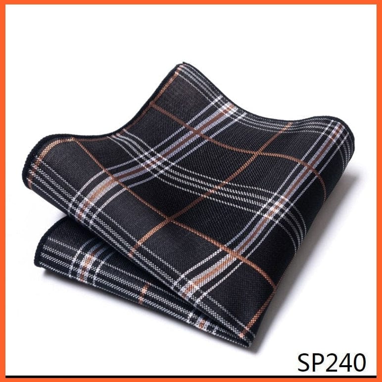 whatagift.com.au Handkerchief SP240 / CN Silk Striped Formal Party Pocket Square Handkerchiefs Suit Hanky For Men