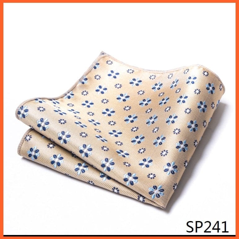 whatagift.com.au Handkerchief SP241 / CN Silk Striped Formal Party Pocket Square Handkerchiefs Suit Hanky For Men