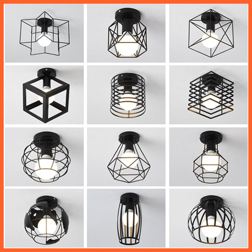 whatagift.com.au Iron Cage Metal Ceiling Lamp for Home Interior | Home Decor Lights