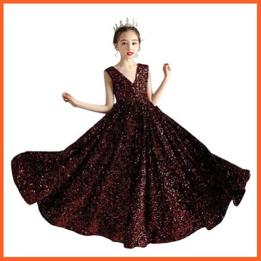 whatagift.com.au Kids Dresses Sequins Children Pageant Gown Gorgeous | Girls Princess Tulle Dress