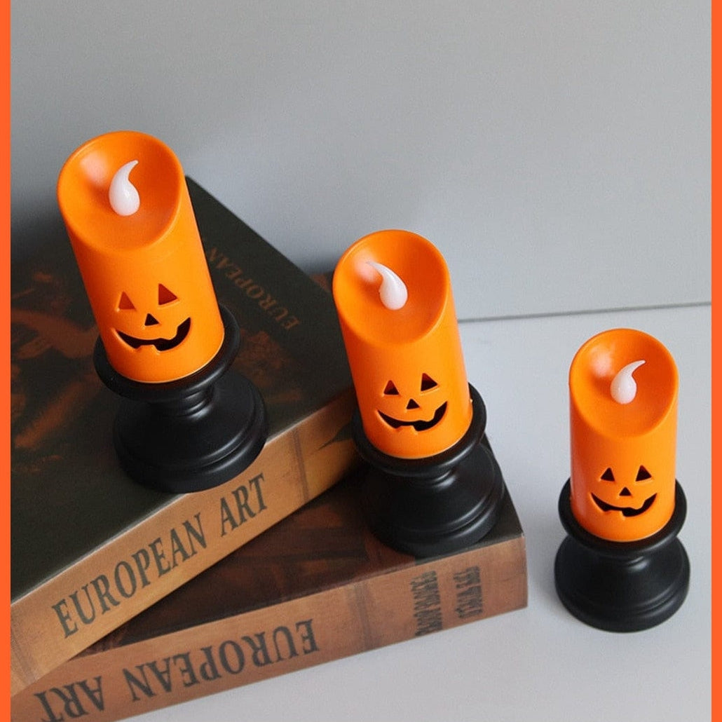 whatagift.com.au LED Candle Halloween Decoration Lights | Pumpkin Candlestick Lamp | Halloween Carnival Party Decoration Props