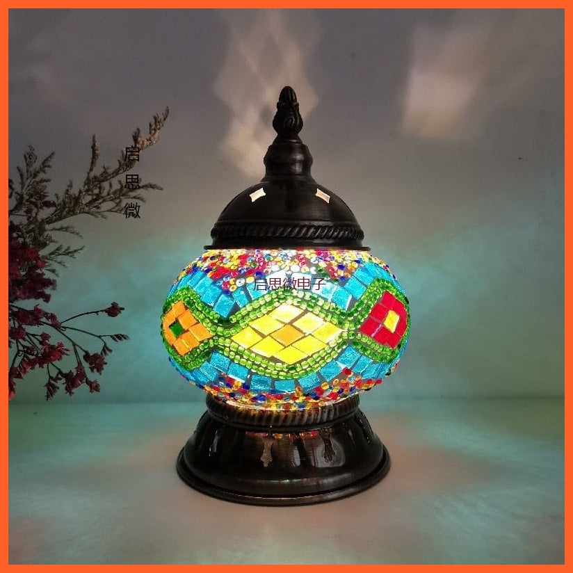 whatagift.com.au M06 / EU plug Newest Turkish Mosaic Table Lamp | Handcrafted Glass Lamp |Bed Side Lamp