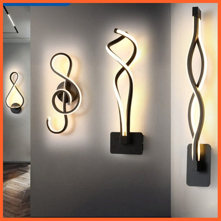 whatagift.com.au Modern Minimalist Music Symbol Wall Lamps | LED Indoor black white Lamp Aisle Lighting decoration