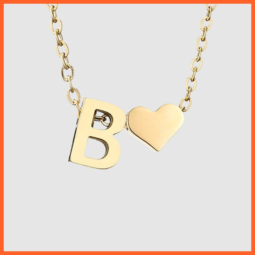 Heart Shaped Gold-Plated Letter Pendant For Women Clavicle Chain | whatagift.com.au.