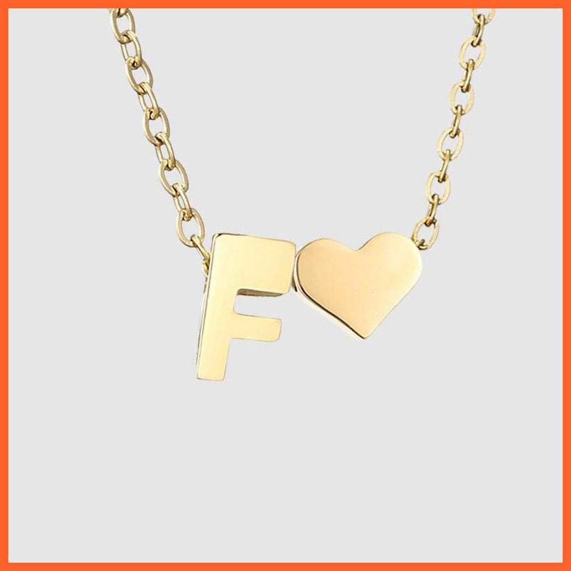 Heart Shaped Gold-Plated Letter Pendant For Women Clavicle Chain | whatagift.com.au.