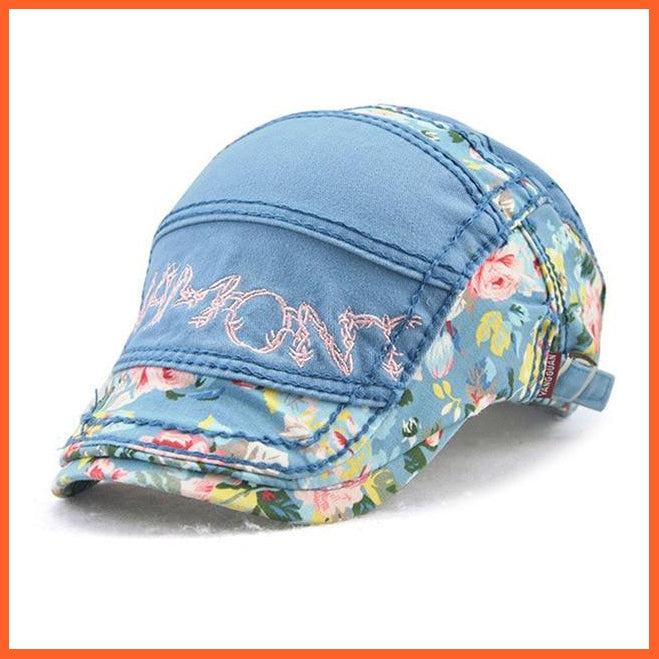 New Fashion Women'S Sea Hat | Fashion Mens Washed Denim Beret Caps In Cotton | Adjustable Casual Forward Hats | whatagift.com.au.