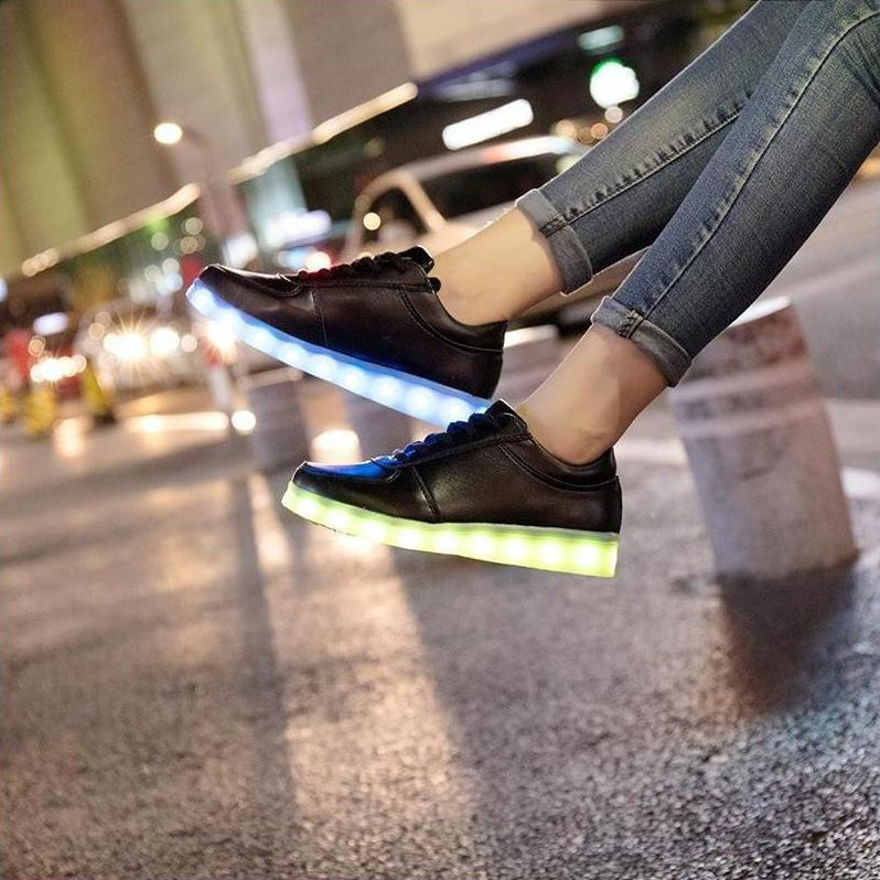Black Nights Shoes With Led Lights | Dance And Night Range Of Led Shoes | whatagift.com.au.