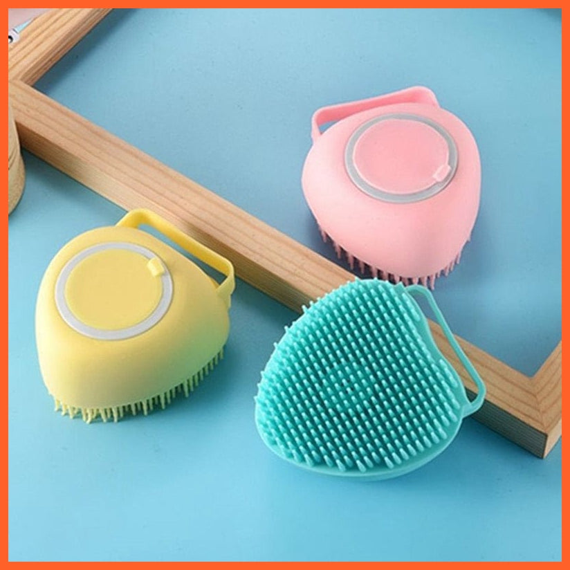 whatagift.com.au Pet Shampoo Massage Bath Brush | Soft Silicone Puppy Cat Shower Cleaning Brush| Pet Grooming Kit