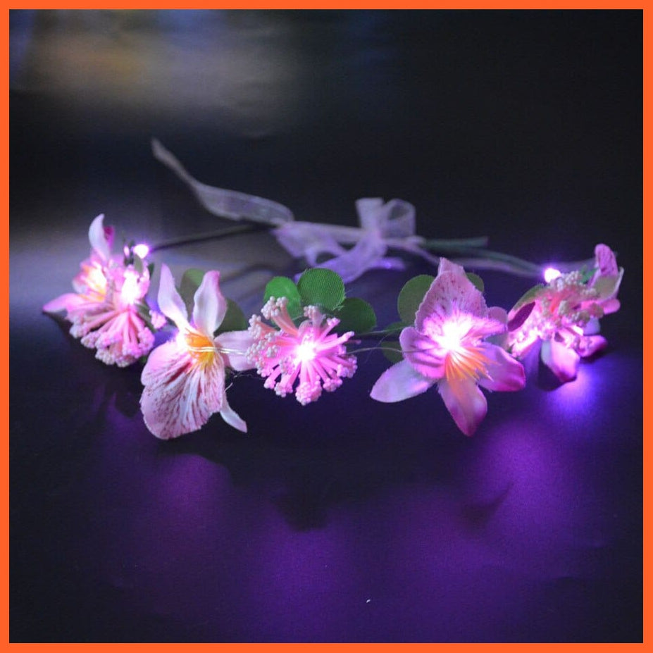 whatagift.com.au pink flower 10pcs Adult Kids Glowing LED Party Accessories | Cat Bunny Crown Flower Headband | Halloween Party