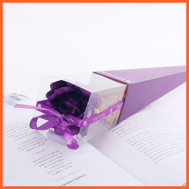 whatagift.com.au Purple with box 24K Foil Plated Rose Gold Lasts Forever | Valentines Day Creative Gift | Love Wedding Decor