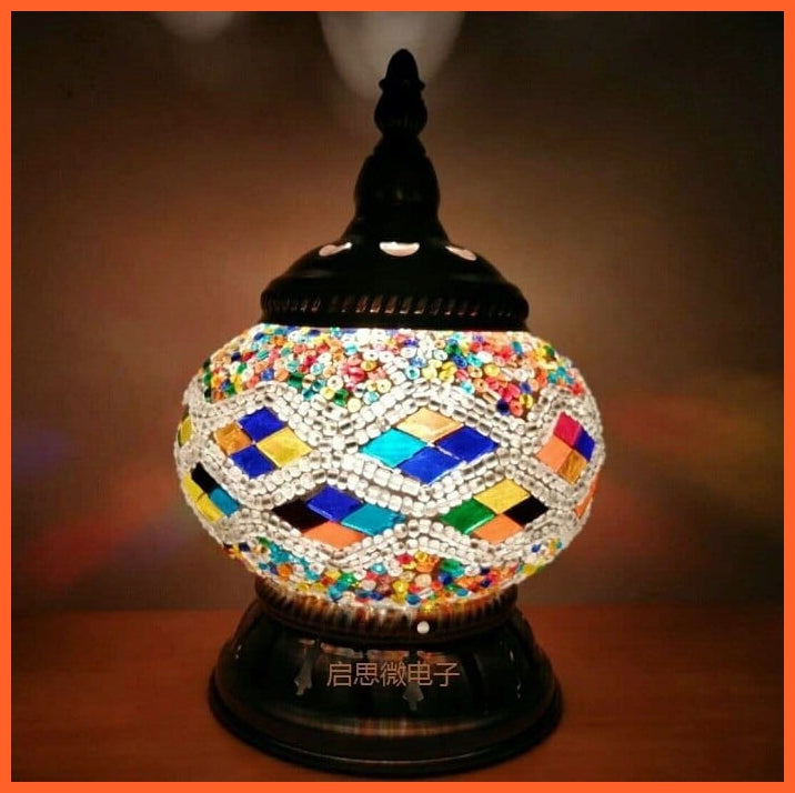 whatagift.com.au RDM2 / EU plug Newest Turkish Mosaic Table Lamp | Handcrafted Glass Lamp |Bed Side Lamp