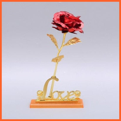 whatagift.com.au Red with base 24K Foil Plated Rose Gold Lasts Forever | Valentines Day Creative Gift | Love Wedding Decor