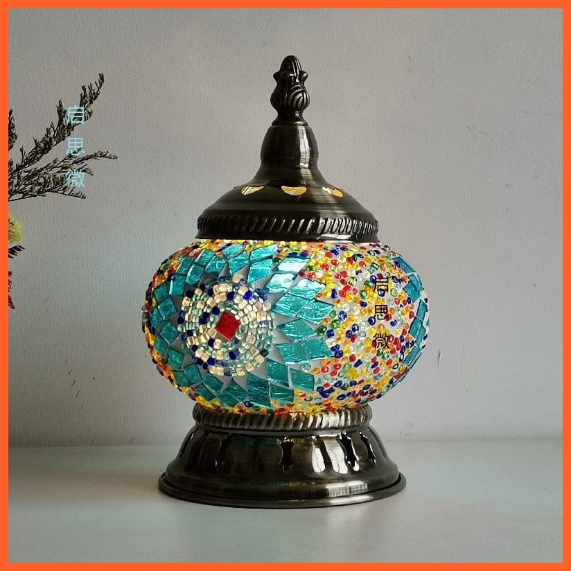 whatagift.com.au RLB / EU plug Newest Turkish Mosaic Table Lamp | Handcrafted Glass Lamp |Bed Side Lamp
