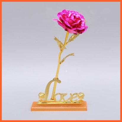 whatagift.com.au Rose-red with base 24K Foil Plated Rose Gold Lasts Forever | Valentines Day Creative Gift | Love Wedding Decor