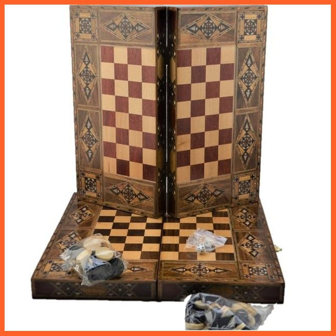 Vintage Handmade Wooden Backgammon / Chess Board | whatagift.com.au.
