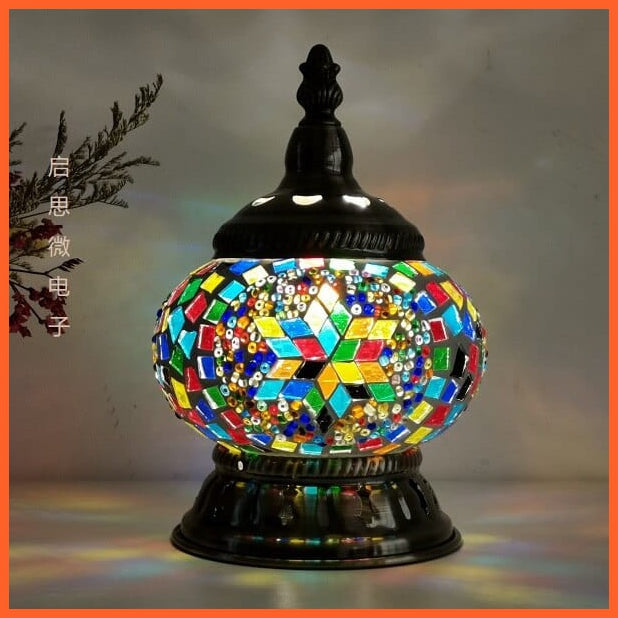 whatagift.com.au RSN / EU plug Newest Turkish Mosaic Table Lamp | Handcrafted Glass Lamp |Bed Side Lamp
