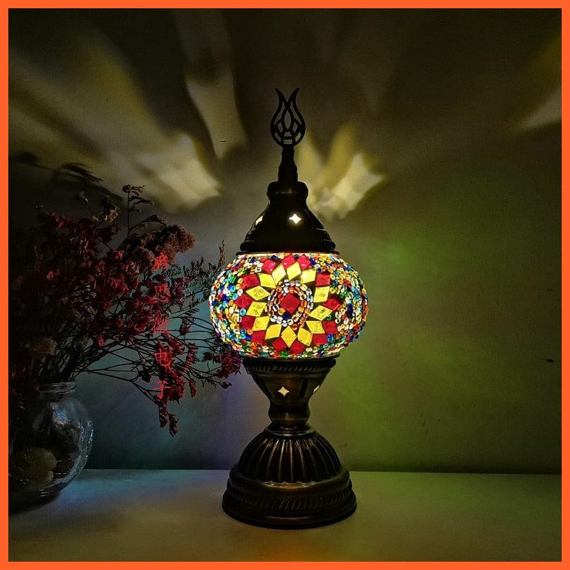 whatagift.com.au S10 / EU plug Turkish Mosaic Table Lamp vintage art | Handcrafted lamp Mosaic Glass Romantic Bed Light | Home decor