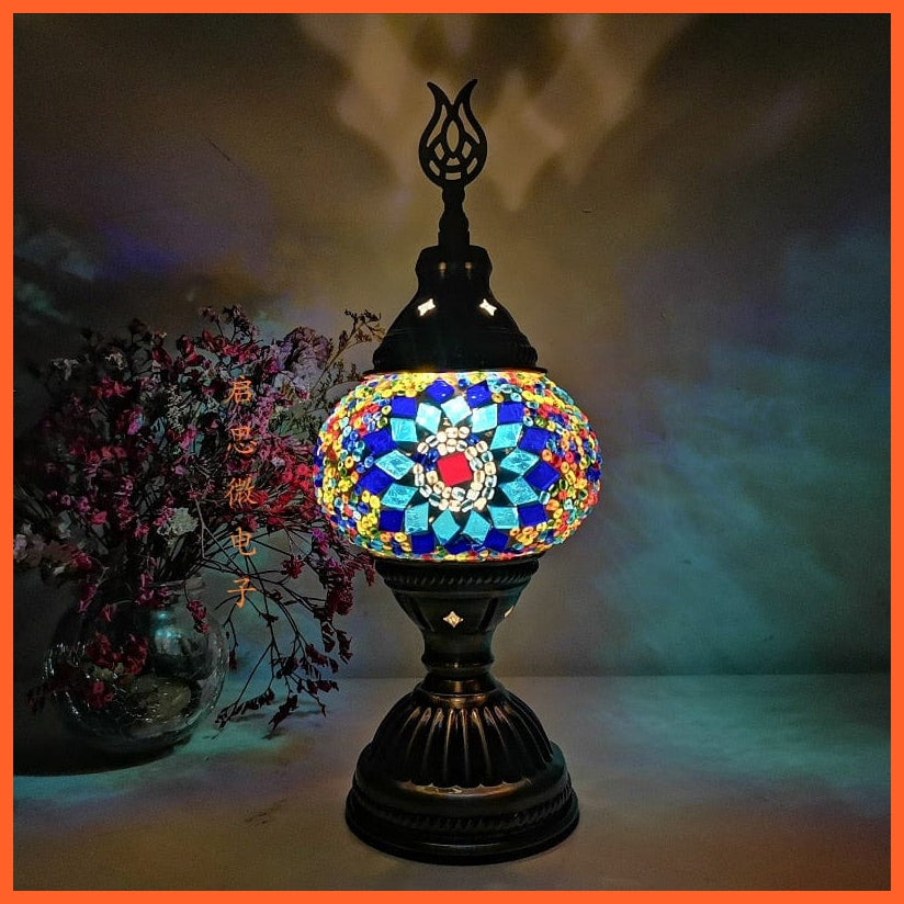 whatagift.com.au S12 / EU plug Turkish Mosaic Table Lamp vintage art | Handcrafted lamp Mosaic Glass Romantic Bed Light | Home decor