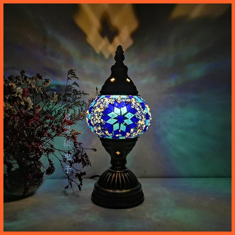 whatagift.com.au S14 / EU plug Turkish Mosaic Table Lamp vintage art | Handcrafted lamp Mosaic Glass Romantic Bed Light | Home decor