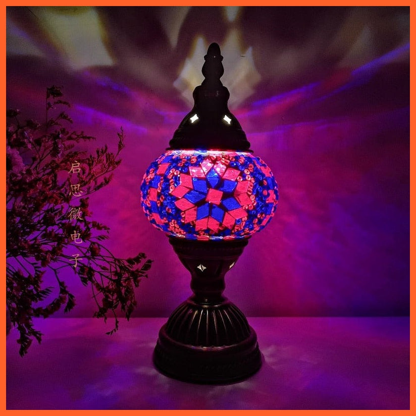whatagift.com.au S2 / EU plug Turkish Mosaic Table Lamp vintage art | Handcrafted lamp Mosaic Glass Romantic Bed Light | Home decor