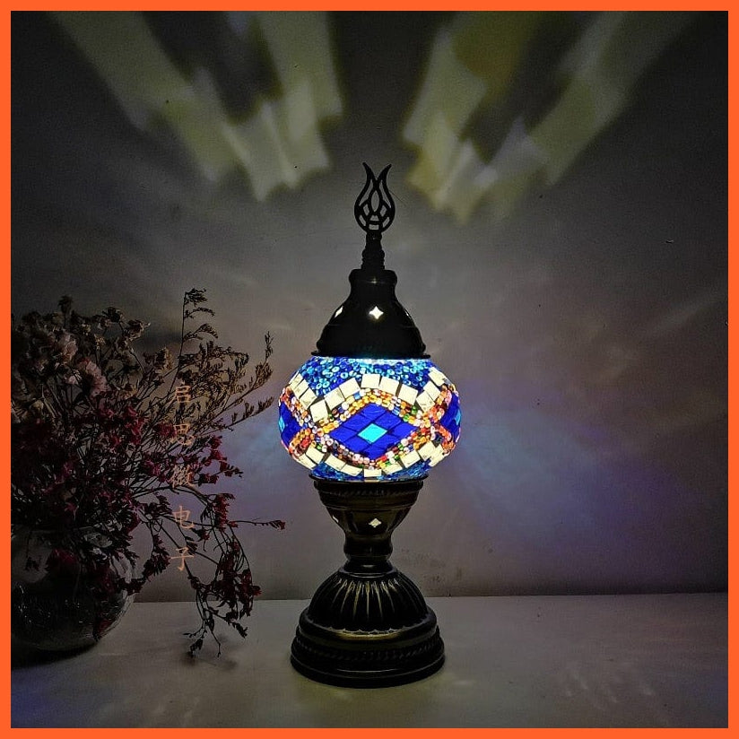 whatagift.com.au S4 / EU plug Turkish Mosaic Table Lamp vintage art | Handcrafted lamp Mosaic Glass Romantic Bed Light | Home decor