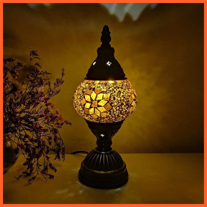 whatagift.com.au S5 / EU plug Turkish Mosaic Table Lamp vintage art | Handcrafted lamp Mosaic Glass Romantic Bed Light | Home decor