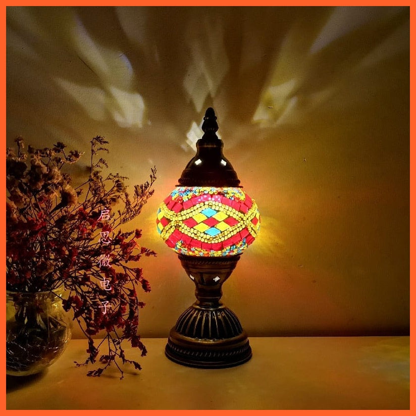 whatagift.com.au S7-A / EU plug Turkish Mosaic Table Lamp vintage art | Handcrafted lamp Mosaic Glass Romantic Bed Light | Home decor