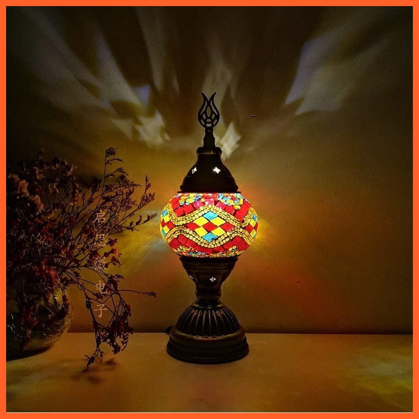 whatagift.com.au S7 / EU plug Turkish Mosaic Table Lamp vintage art | Handcrafted lamp Mosaic Glass Romantic Bed Light | Home decor