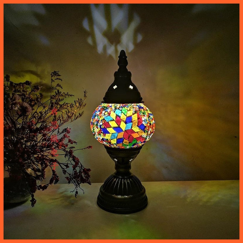 whatagift.com.au S8-A / EU plug Turkish Mosaic Table Lamp vintage art | Handcrafted lamp Mosaic Glass Romantic Bed Light | Home decor
