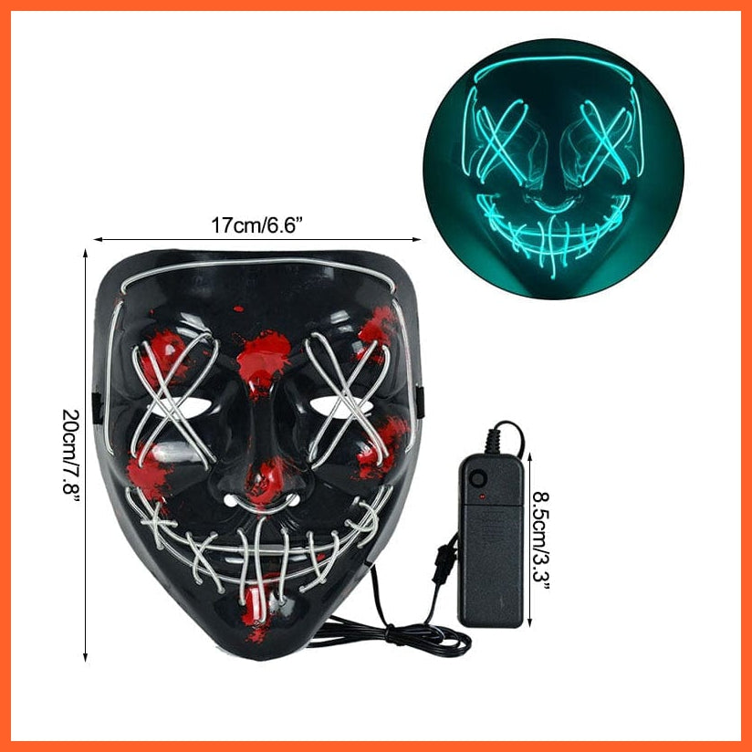 whatagift.com.au Scary Halloween Coldplay Purge Light Up Mask | Halloween Masquerade Party LED Face Masks