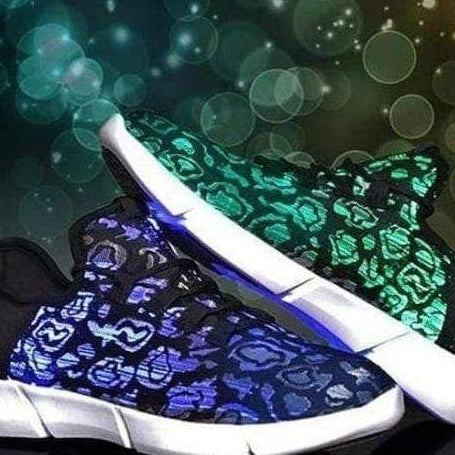 Fiber Optic LED Shoes Design Black kids and adults led shoes